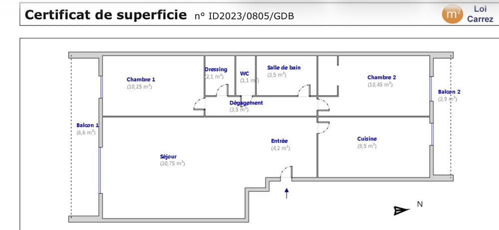 T3 traversant de 65 m², rénové, 13010