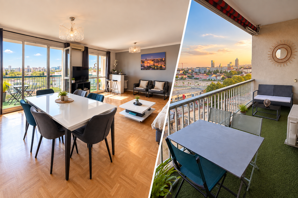 VILLEURBANNE CROIX-LUIZET - T4 100 m² - DERNIER ÉTAGE -