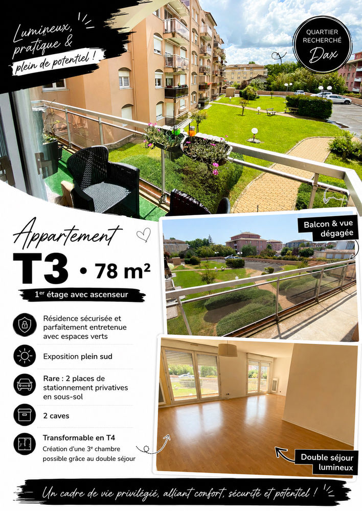 DAX Appartement 4 pièces 77m²