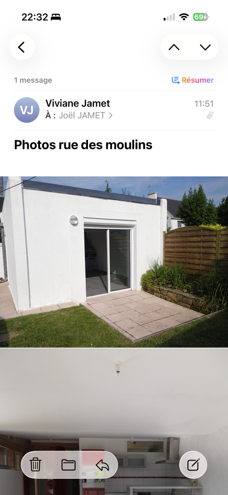 Maison de ville de plain pied au centre de Moelan sur mer