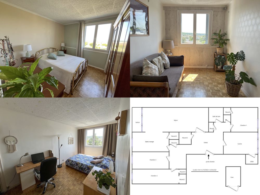 Grand appartement 5 pièces de 86 m², lumineux, traversant