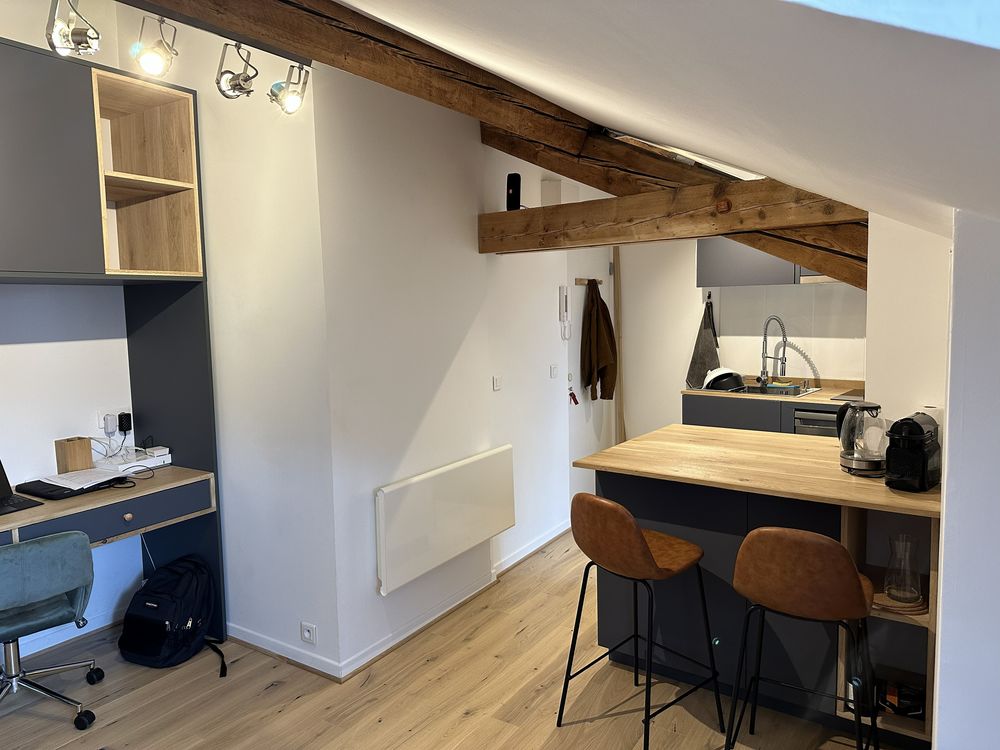 Studio 17 m² rénové, entièrement équipé, prêt à vivre.