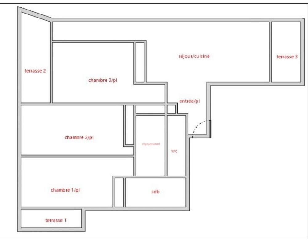 T4 traversant de 95 m² avec 3 terrasses ? secteur St Tronc