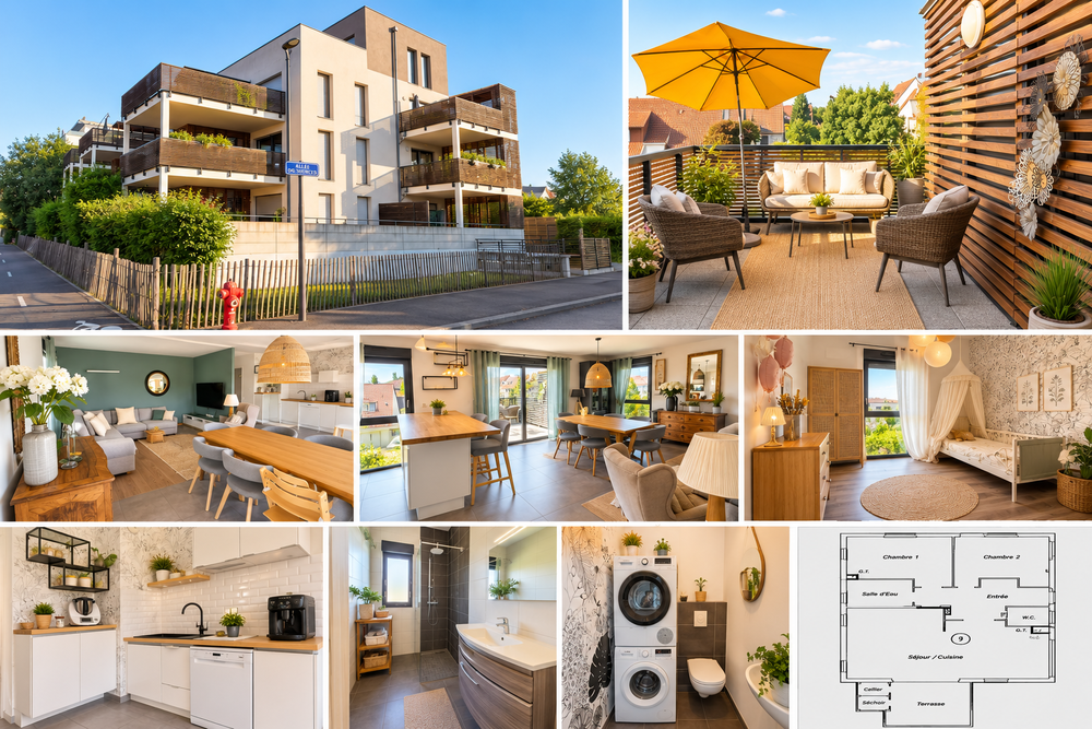 Appartement 3 pièces traversant avec vue dégagée