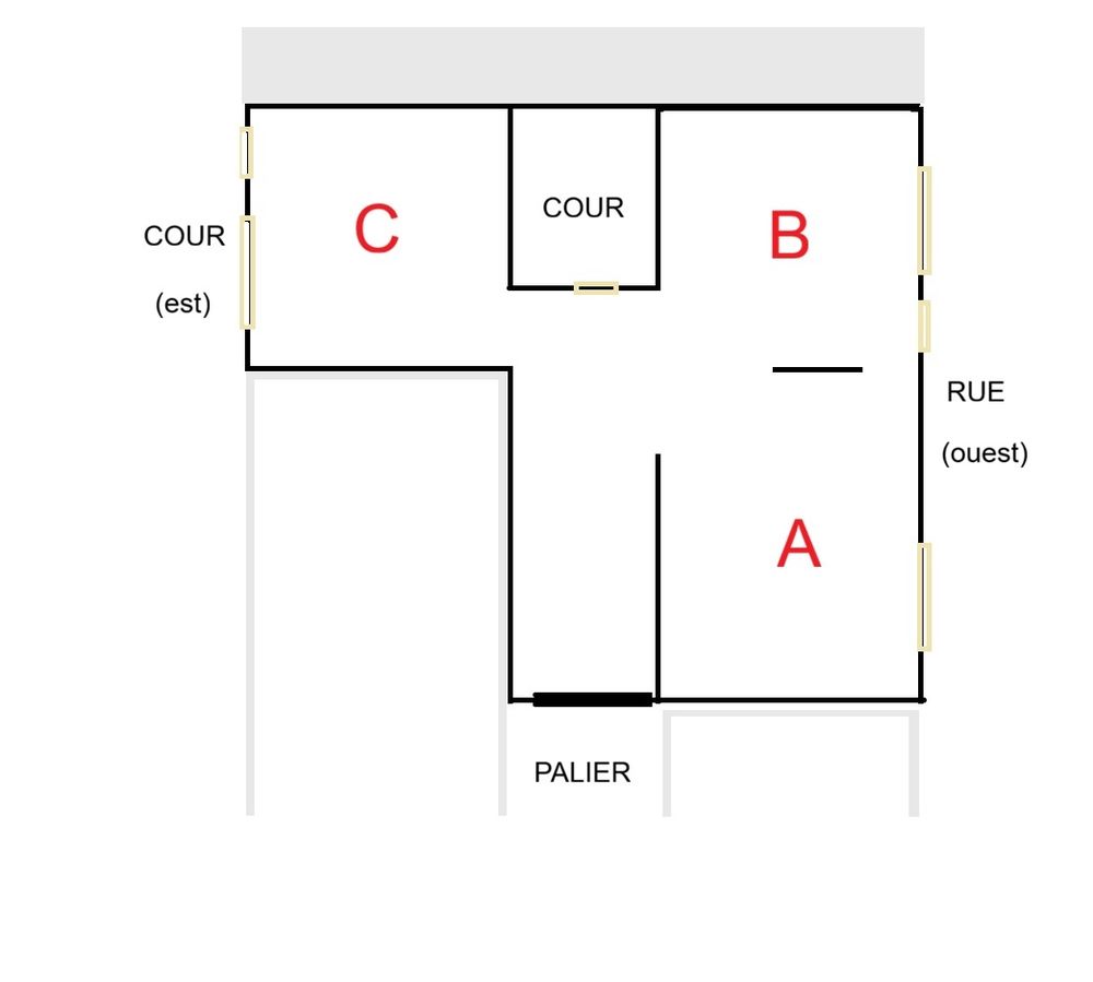 Appartement 48 m² ? Dernier étage ? Deux caves ? Courette pr