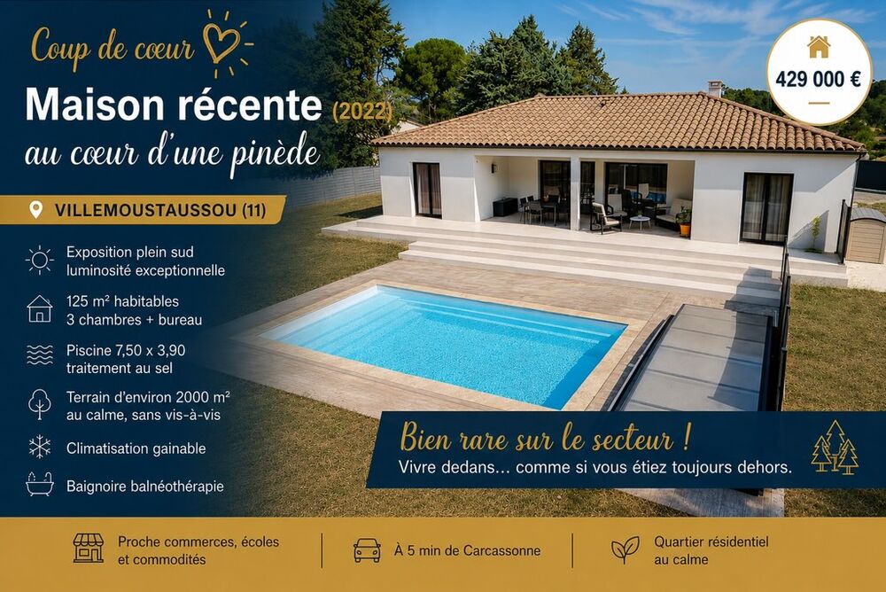Maison récente 125 m² avec piscine, au c?ur d'une pinède