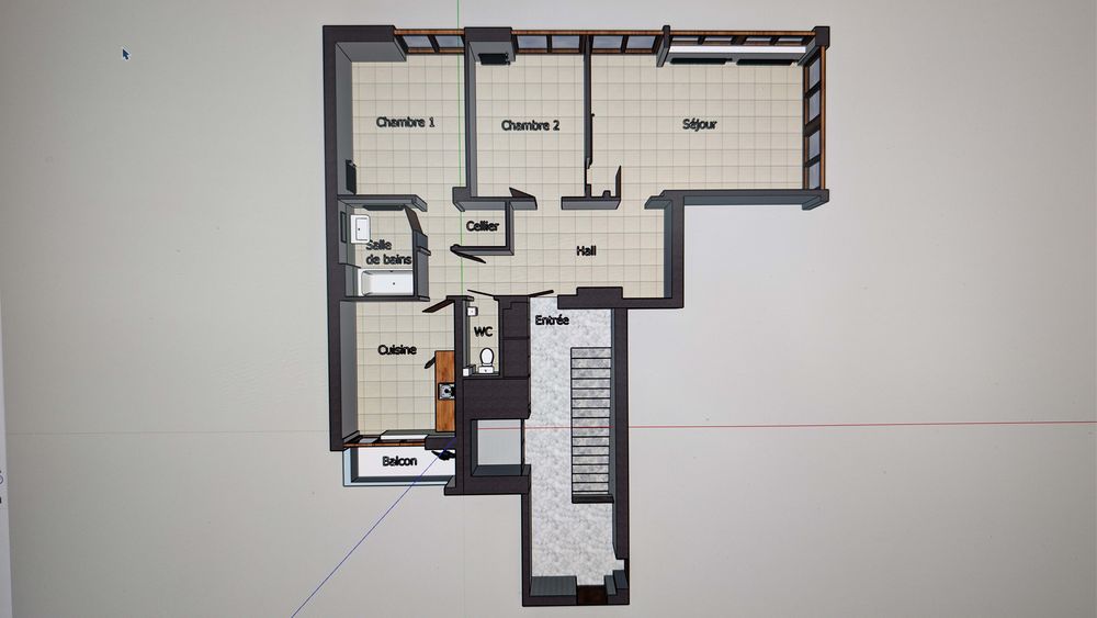 Thonon centre appartement avec 2 chambres de 82m2