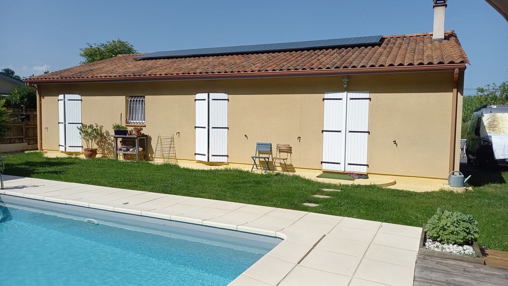 Maison, piscine, à la campagne.