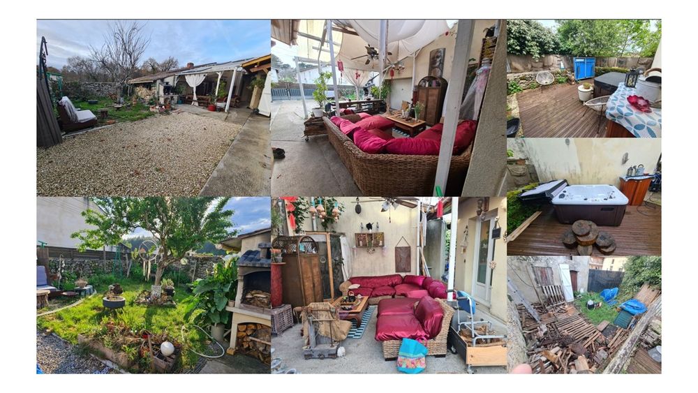 Maison Budos, petit jardin, terrasses, combles aménagés