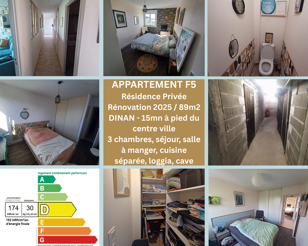 F5 RÉNOVÉ - DINAN - 3 CHAMBRES - 89m2
