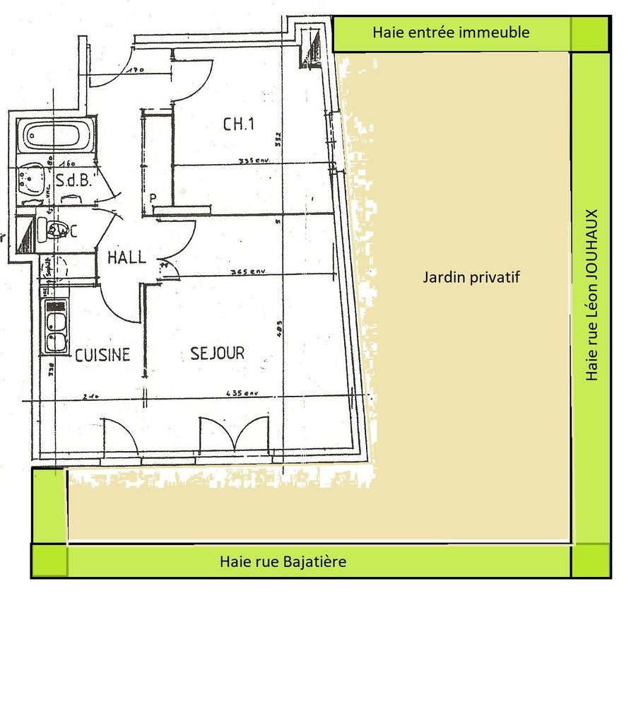 T2 rdc avec jardin privatif secteur Bajatiere