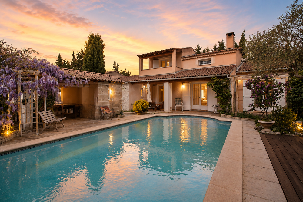 Villa 5 ch. piscine & atelier - Vue Ventoux