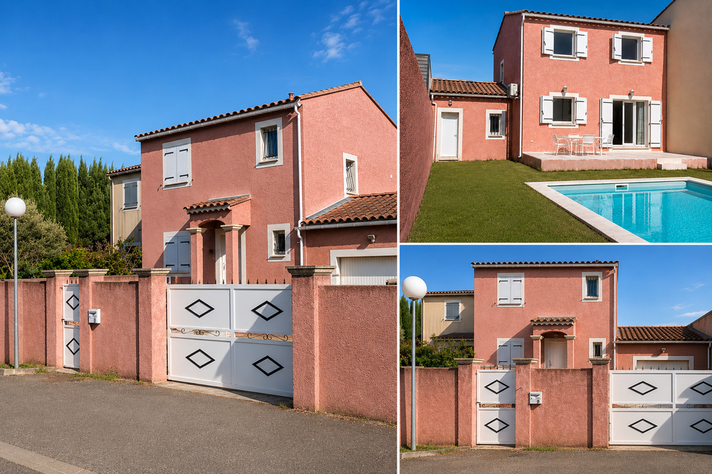 Maison avec piscine et garage entre particuliers