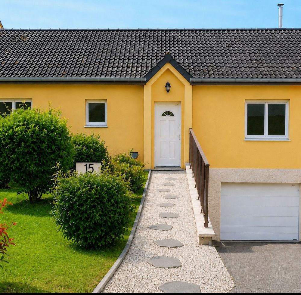 Maison de plain-pied sur sous-sol complet