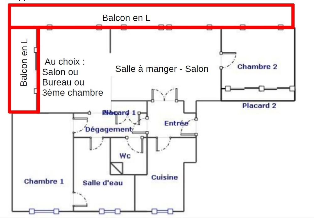 Appartement 4 pièces - 91 m2 - Centre ville - Balcon -