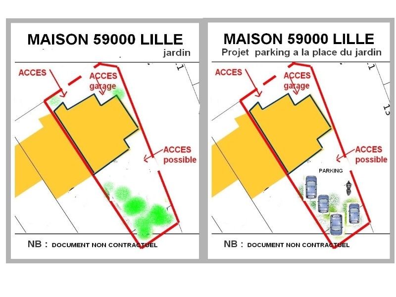 MAISON F4 LILLE CHU garage attenant,jardin,véranda
