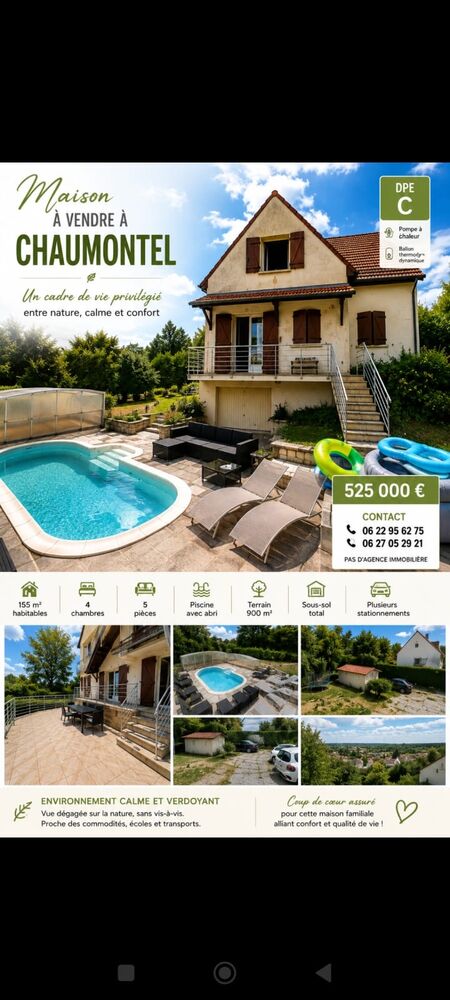 Belle maison individuelle avec piscine dans un environnemen