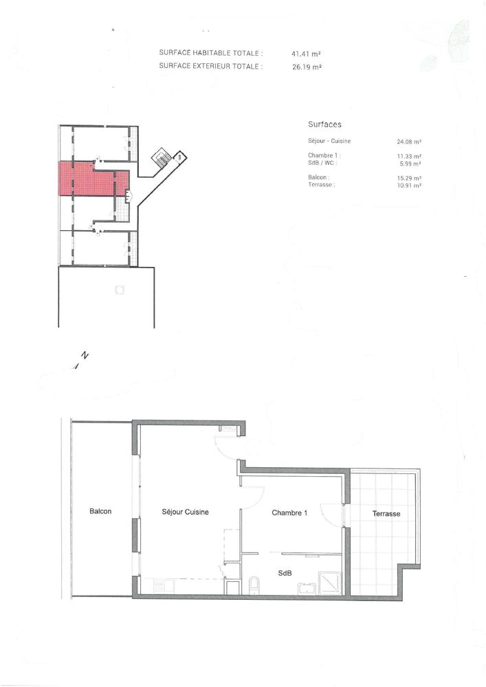 T2 Saint-Loup - dernier étage ? 1 grand balcon et 1 grande t