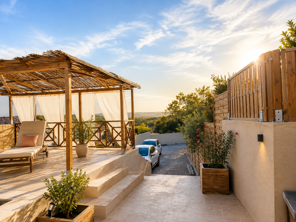 Villa contemporaine avec piscine et vue dégagée