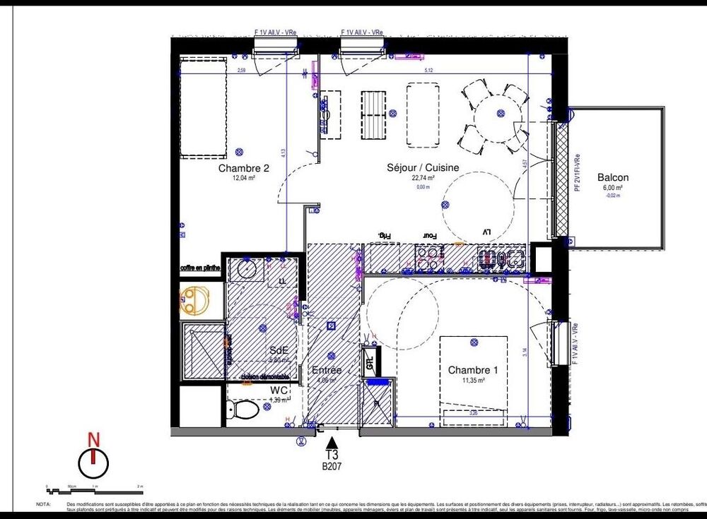 appartement de 3 pièces - Chartres