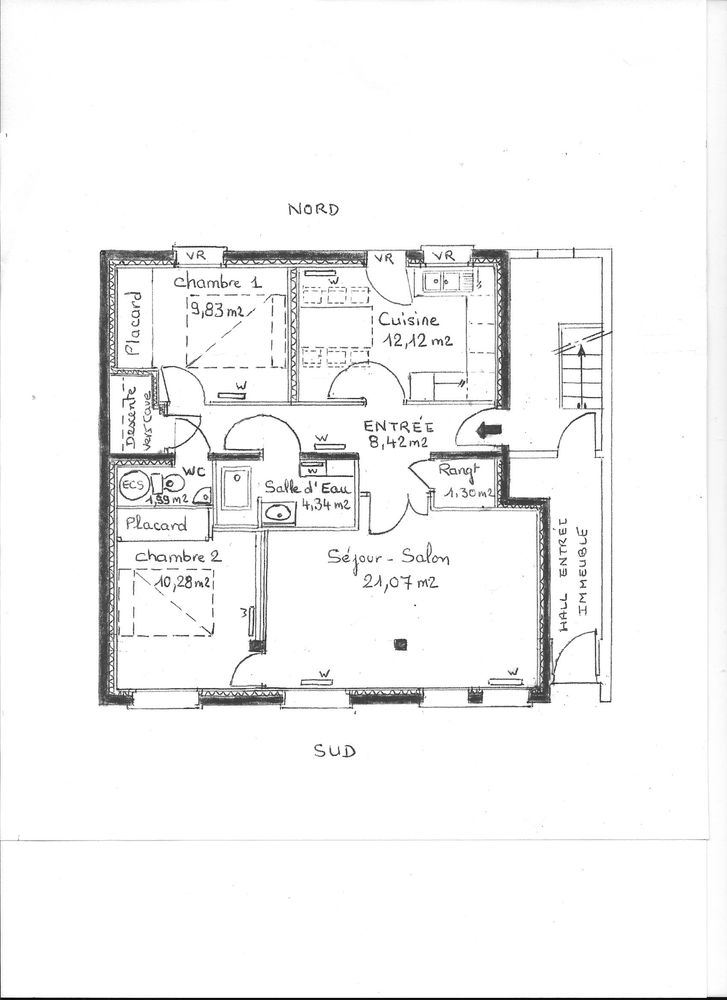 T3 69,35 m² - DPE : C - Faibles charges + Cave - St NAZAIRE