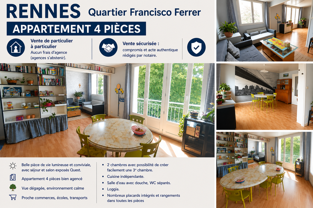 RENNES - APPARTEMENT T4