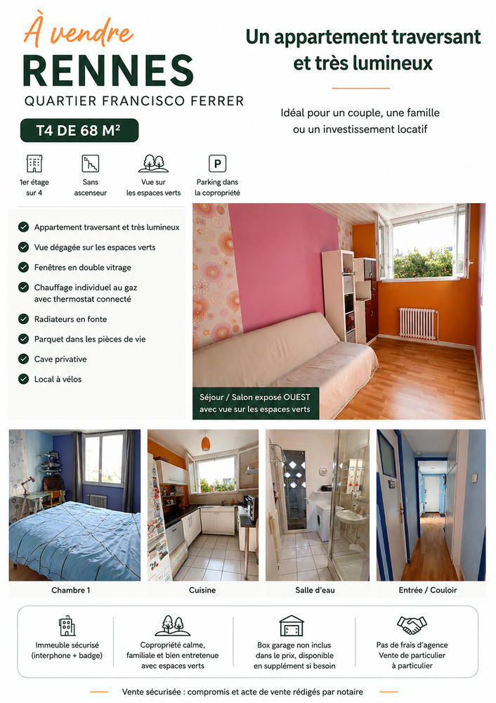 RENNES - APPARTEMENT T4