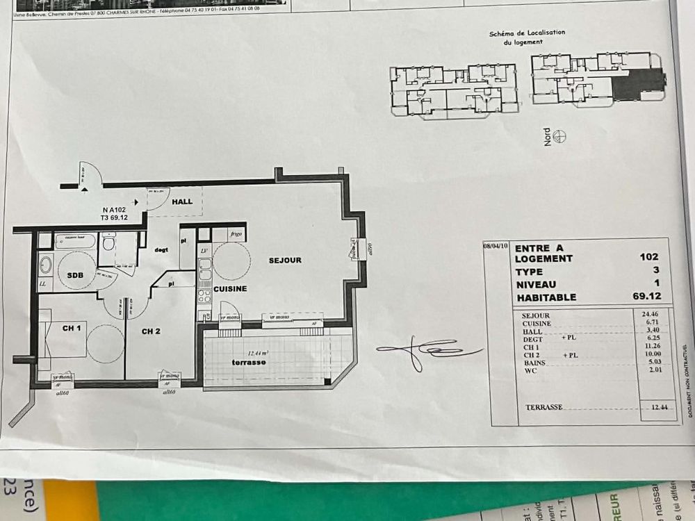 T3 LUMINEUX DANS RESIDENCE SECURISEE AVEC TERRASSE DE 12 M2