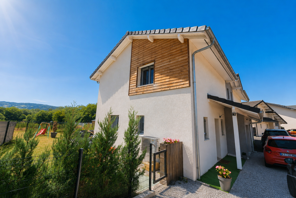 Maison jumelée 92 m² ? 3 chambres ? Vue montagnes ? Terrain