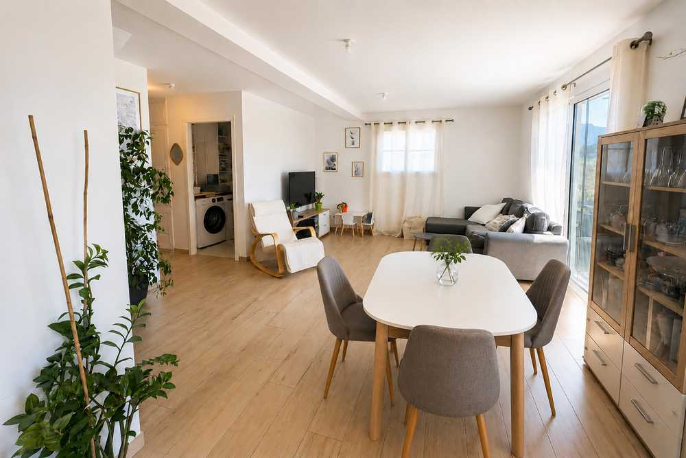 Maison jumelée 92 m² ? 3 chambres ? Vue montagnes ? Terrain