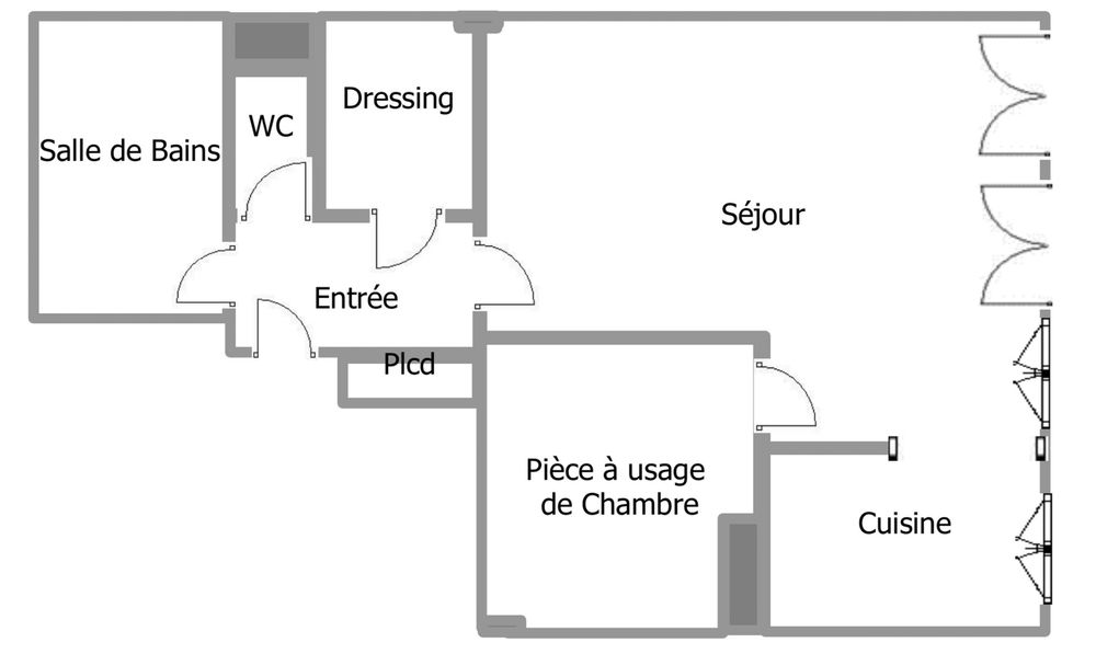 Appartement Melun quartier Gare 44 m²