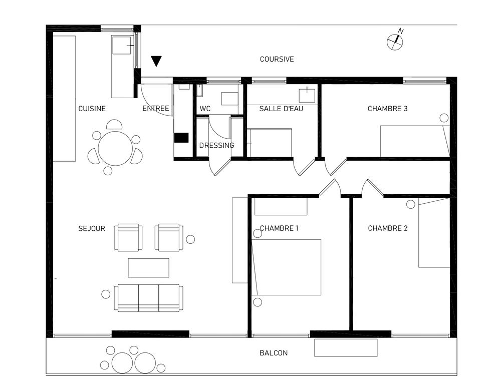 Appartement 4 pièces 82 m² ? Dernier étage - vue Saône