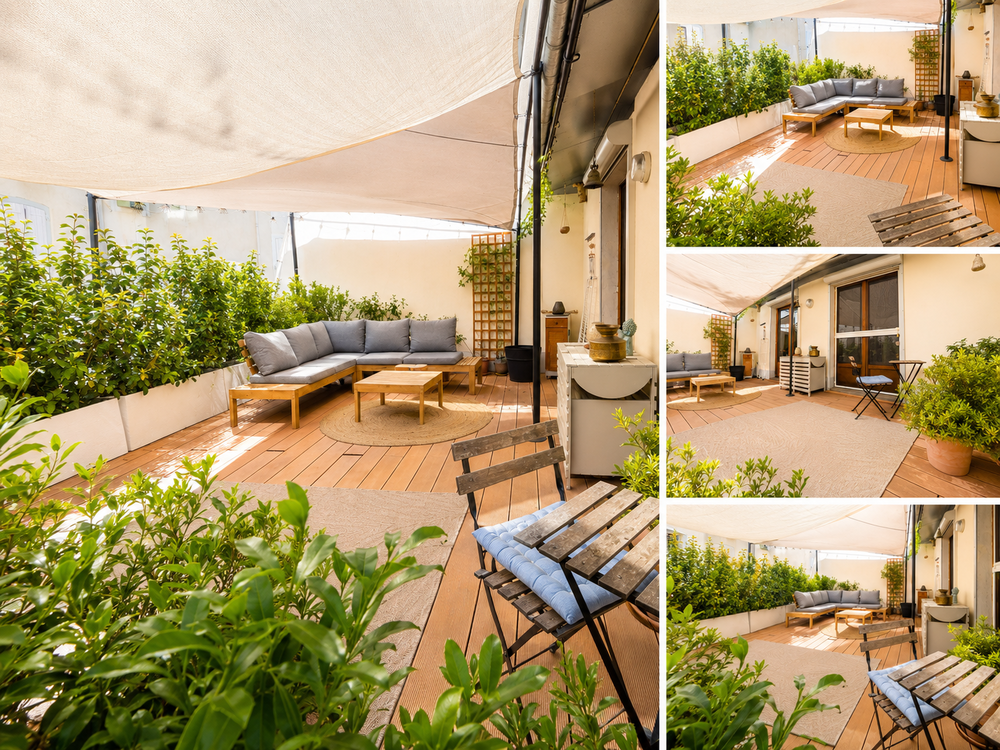 Maison rénovée, terrasse arborée, garage, atelier / bureau