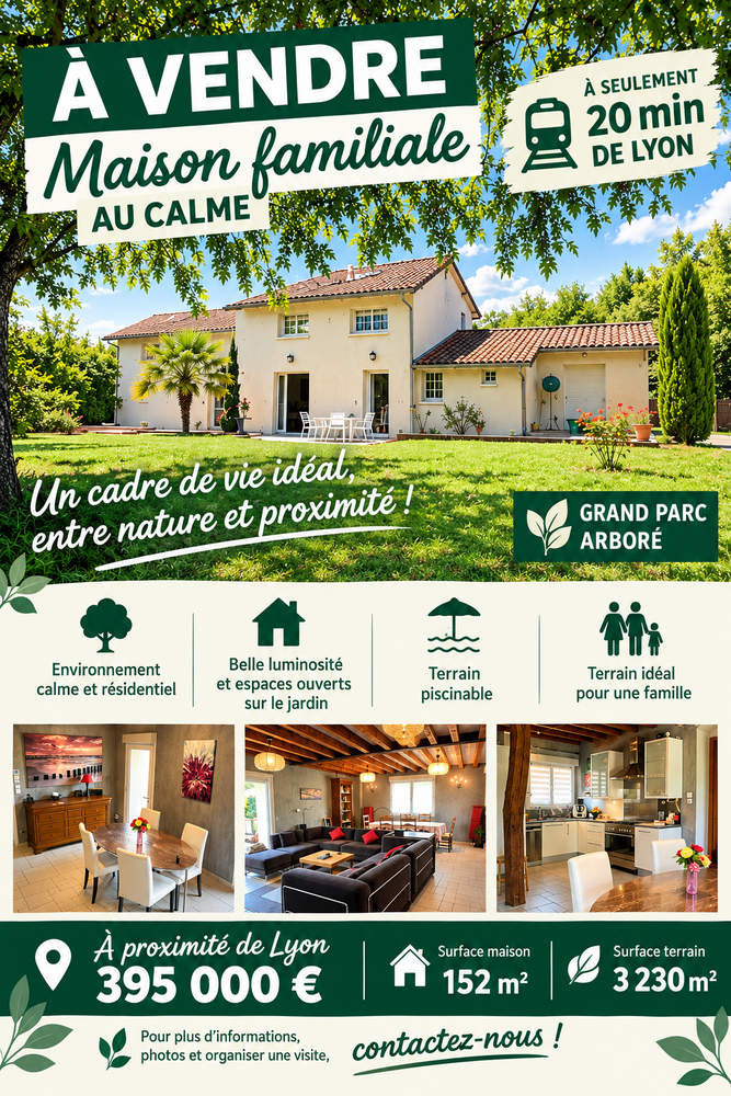 Maison avec parc arboré