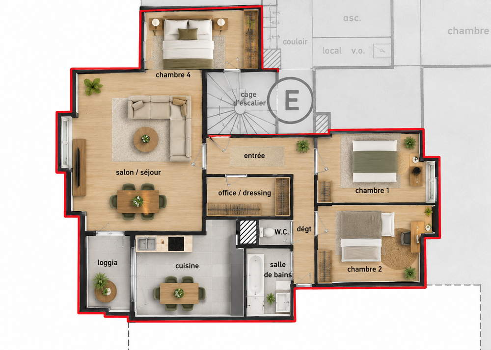 APPARTEMENT 4 PIÈCES À LINGOLSHEIM (67380) 89,10 m2