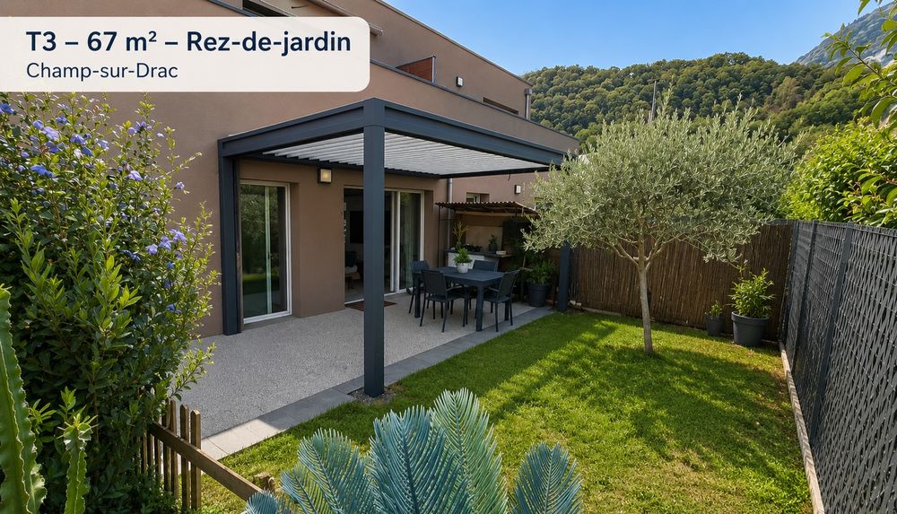 RECENT T3 EN REZ DE JARDIN + 2 PLACES PARKING PRIVATIVES