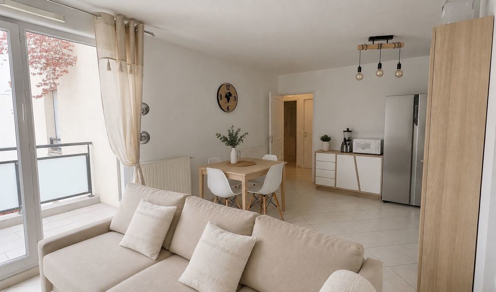T3 lumineux Villeurbanne avec balcon et garage - proche gratte ciel
