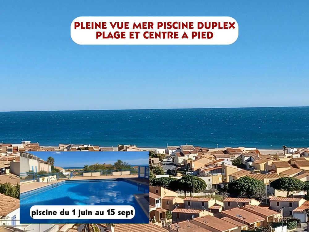 DUPLEX PLEINE VUE MER PISCINE PLAGE ET CENTRE A PIED