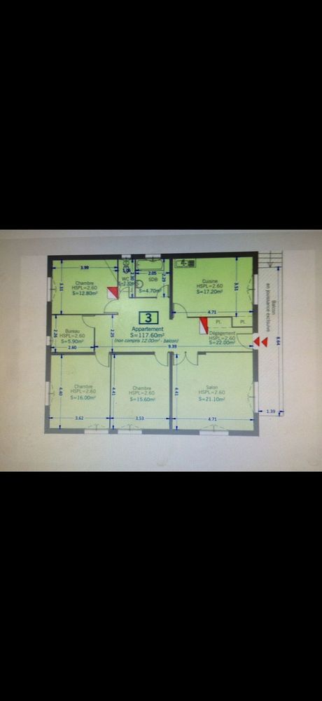 à€ VENDRE €" Appartement T5 de 117 m² au dernier étage €" Miribel centre (01700)