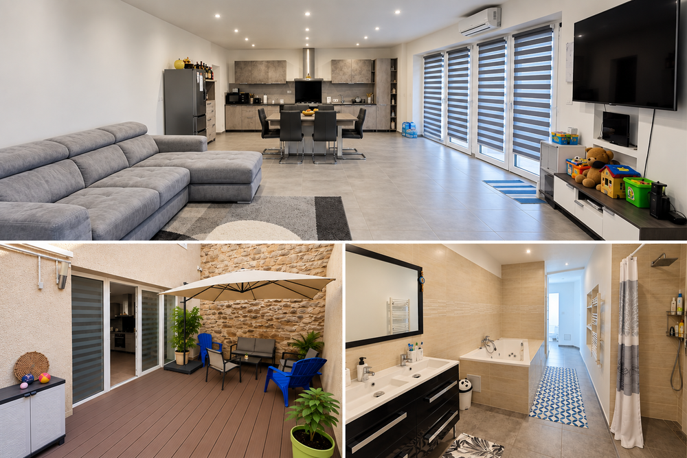 Maison de ville rénovée Nîmes 202 m² Carrez