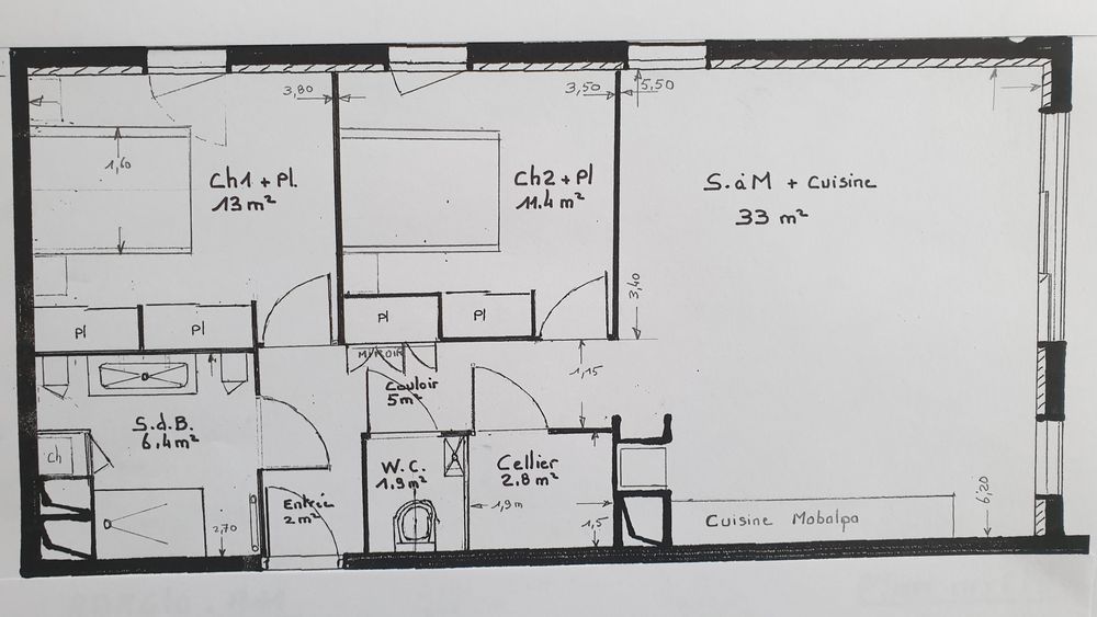 T3* récent , 76 m2 ,terrass.18 m2 ,Centre Chateaugiron