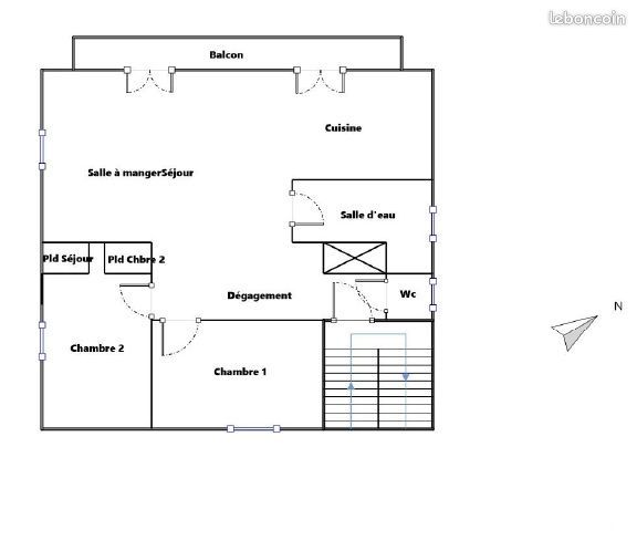 appartement type f3 dans maison de 3 etages avec terrain