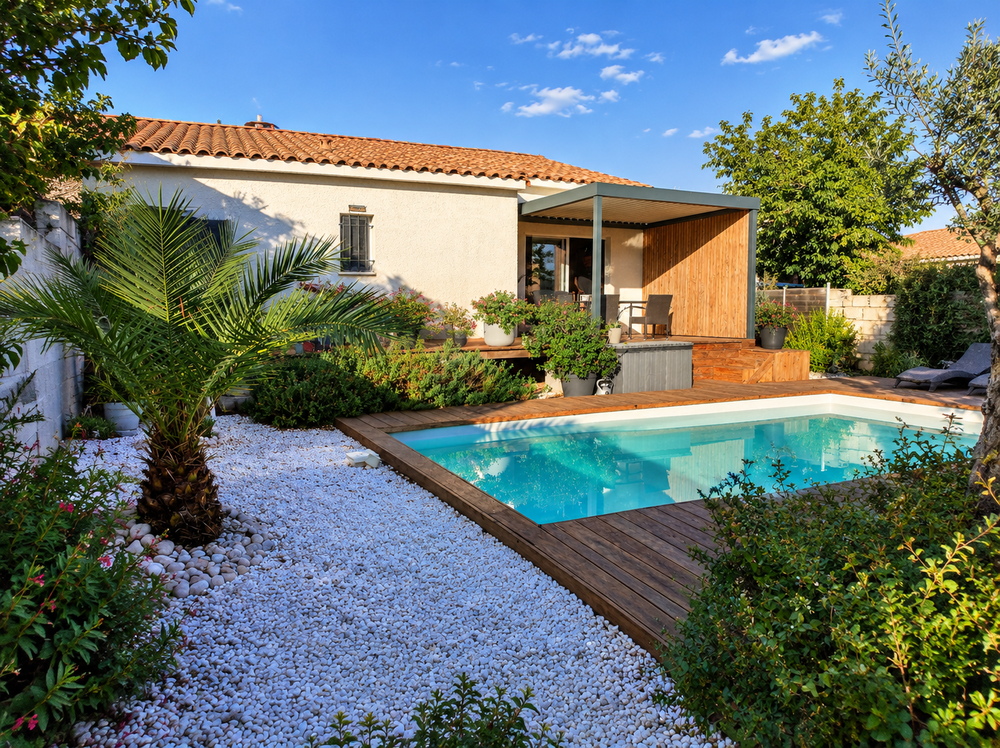 Maison 105 M2, 4 chambres, avec piscine située à Codognan