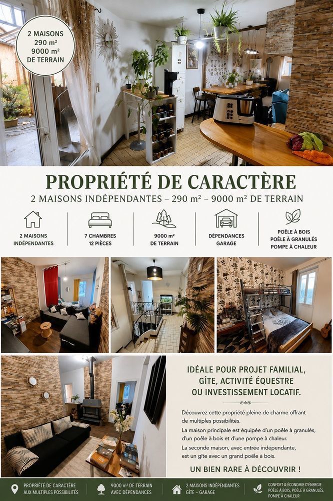 oe¨ La Propriété des Deux Maisons 9 000 m² de Nature & Liberté à Fauch