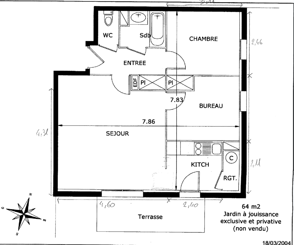 T3 avec jardin de 64 m² - Secteur Auchan Béziers