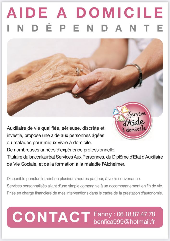 Auxiliaire de vie, 16 ans d'exp&eacute;rience 0 06190 Roquebrune-cap-martin