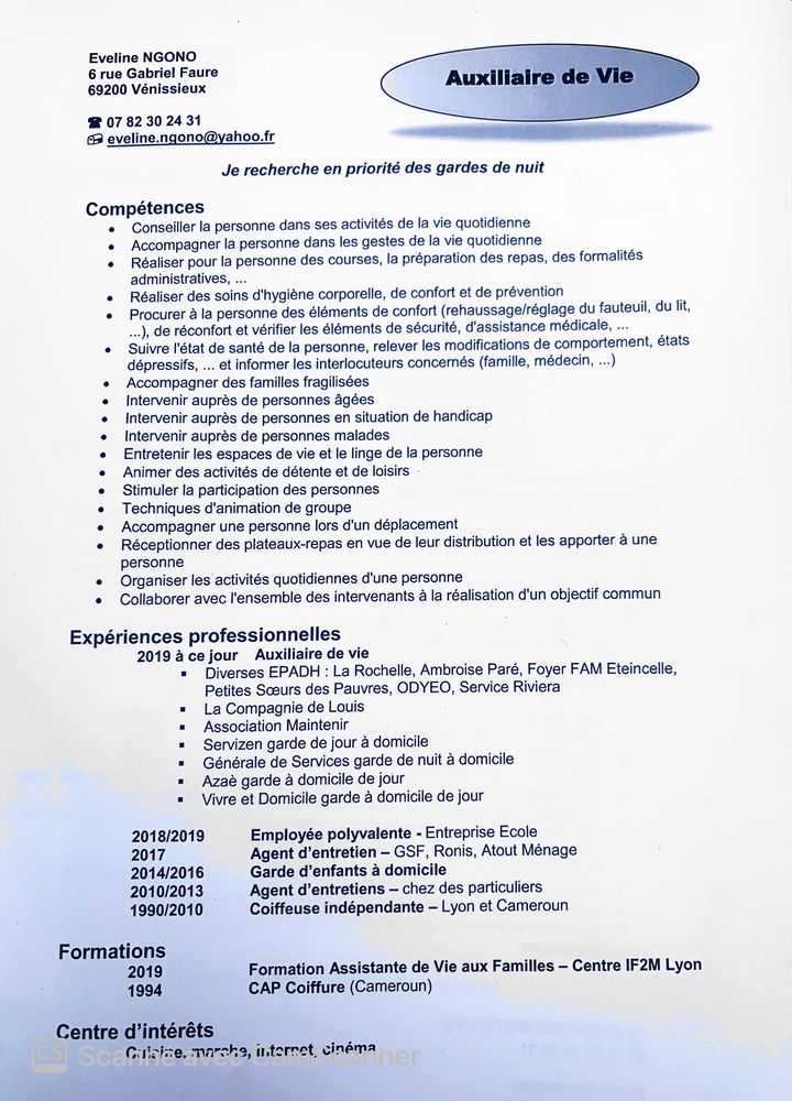 Auxiliaire de vie 0 69004 Lyon