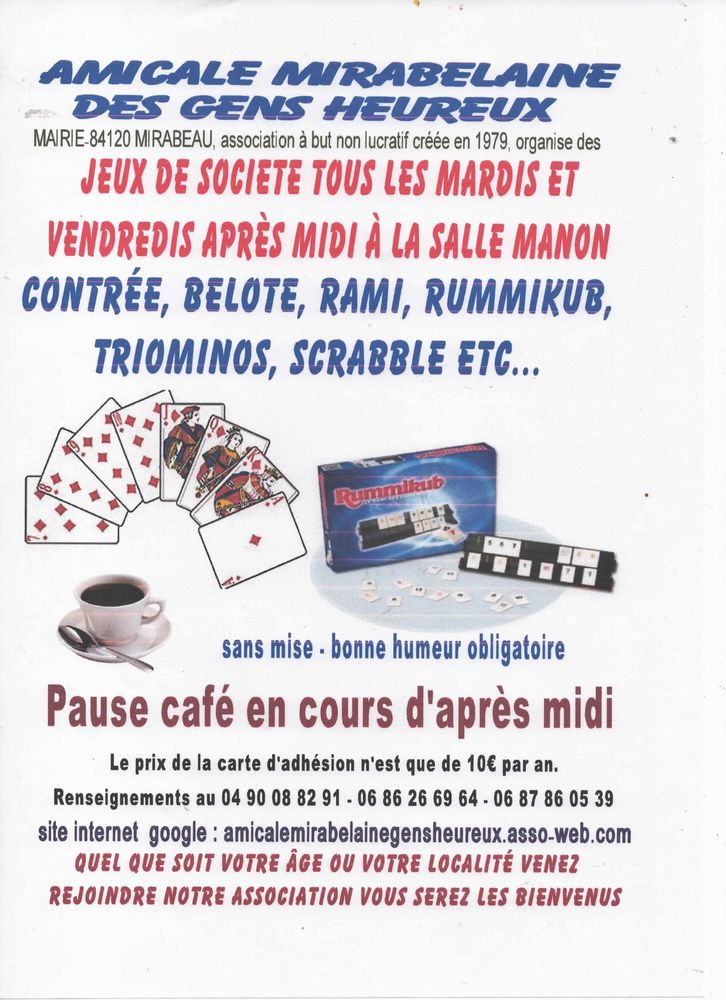 PROGRAMME DE NOTRE ASSOCIATION 1er SEMESTRE 2026 0 84120 Pertuis