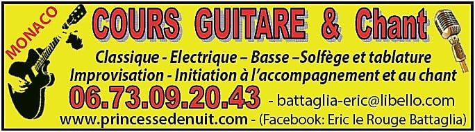 COURS DE GUITARE & DE CHANT A DOMICILE sur le 06 0 06240 Beausoleil