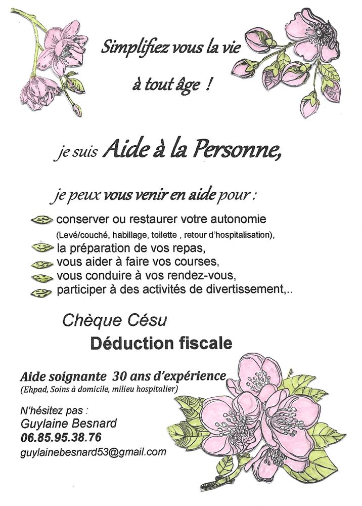 Aide &agrave; la Personne 0 53200 Fromenti�res